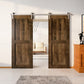 Finished & Unassembled Double Barn Door with Brushed Nickel Non-Bypass Installation Hardware Kit (H Desgin)