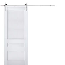 Load image into Gallery viewer, Veregio 7411 Matte White Barn Door and Silver Finish Rail