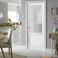 Felicia 3309 Matte White Barn Door Slab with 9 Lites Frosted Glass