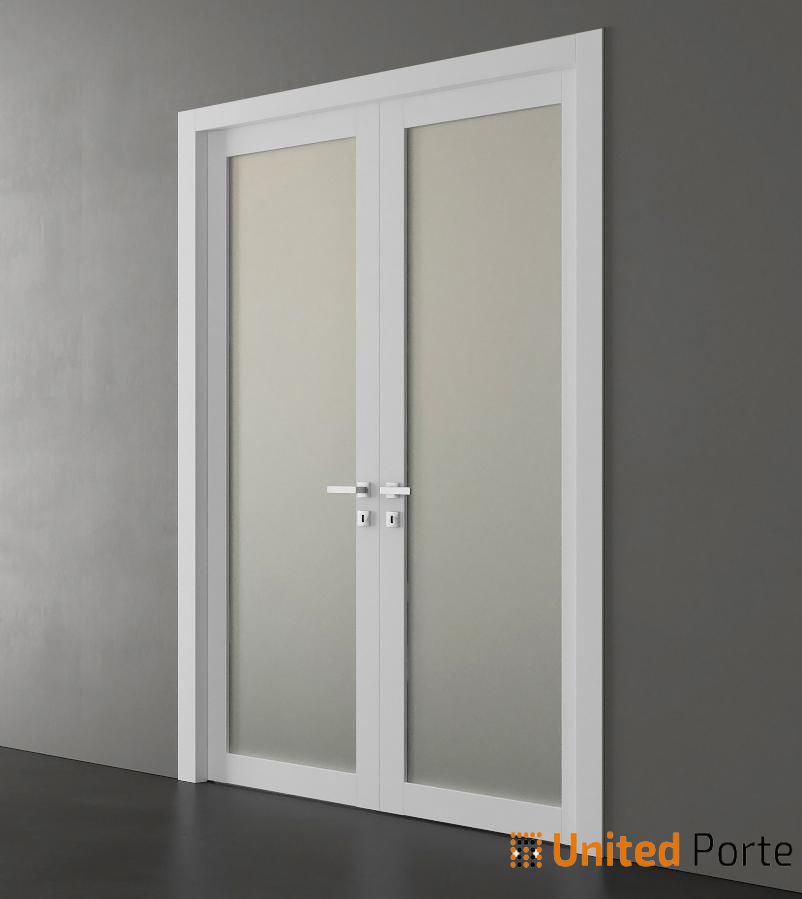 Planum 2102 White Barn Door Slab with Frosted Glass