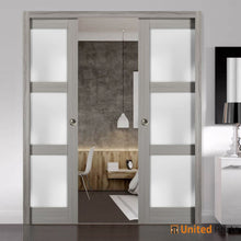 Load image into Gallery viewer, Lucia 2552 Grey Ash Barn Door Slab with Frosted Glass