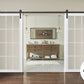 Felicia 3355 Matte White Double Barn Door with 12 Lites Clear Glass | Black Rail