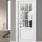 Felicia 3599 Matte White Barn Door Slab with 9 Lites Clear Glass