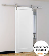 Load image into Gallery viewer, Quadro 4111 White Silk Barn Door and Stainless Rail