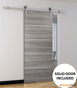 Planum 0020 Ginger Ash Barn Door and Stainless Rail
