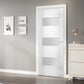 Sete 6003 White Silk Barn Door Slab with Frosted Glass