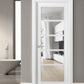 Quadro 4522 Matte White Barn Door Slab with Clear Glass