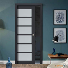 Load image into Gallery viewer, Veregio 7602 Antracite Barn Door Slab with Frosted Glass