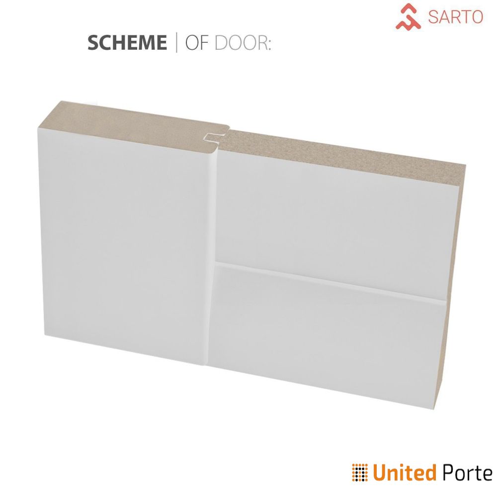 Internal Construction of Sete 6933 White Silk Modern Barn Door Opaque Glass with Stainless Hardware | Solid Panel Interior Barn Doors