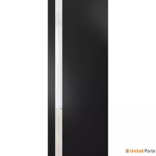 Load image into Gallery viewer, Planum 0440 Matte Black Barn Door Slab with White Glass