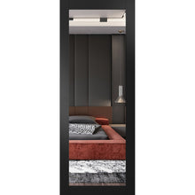 Load image into Gallery viewer, Lucia 1299 Matte Black Barn Door Slab with Mirror Glass