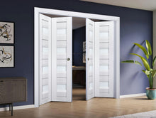 Load image into Gallery viewer, Veregio 7455 Matte White Barn Door Slab with Frosted Glass